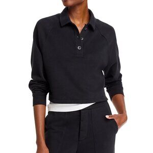 UGG Women's Size XS Kaylee Long Sleeve Black Polo Sweatshirt NEW